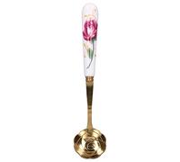Flower Shaped Teaspoon | Elegant Stainless Steel Spoon for Desserts/Ice Cream/Coffee | Blossom Design Tableware with Comfortable Grip (rose handle)