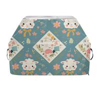 Flower Sheep - Copertura per barbecue in stile retrò, vintage, resistente agli strappi, materiale resistente allo sbiadimento, 165 cm, impermeabile, resistente, per barbecue a gas, con coulisse
