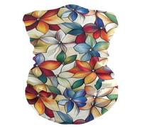 Flower Stained Glass Style 26X30Cm Lavabile Scaldacollo Durevole Sciarpa A Tubo per Adulto Escursionismo Donna