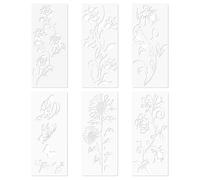 Flower Stencils, Pattern Painting Templates, 6 pezzi Reusable Floral Stencil, Spray Paint Stencil for Wood, Canvas, Wall Art, Recinzione Decor, Outdoor Arts Projects and Crafts Use