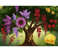 Flower Tree 150 Piece Jigsaw Puzzles for Adults, Colourful, Challenging & Brainteasing Adult puzzles 150 Pieces Dragonfly, Fun jigsaws for The Whole Family 14x10 inch