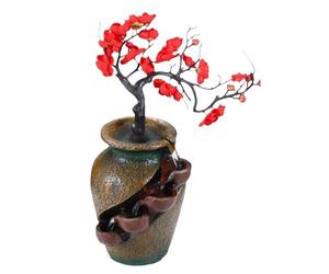 Flower Vaso Waterfall, 4-Tier Water Fountain with Water Artificial Tree, Zen Relaxation Desktop Decor, Ideale per camera da letto e soggiorno, Calming Home Ambience