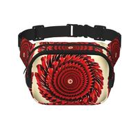 Flower Vortex - Marsupio con cerniera a spirale, borsa a tracolla con cinghia regolabile per jogging, ciclismo, Nero , Taglia unica