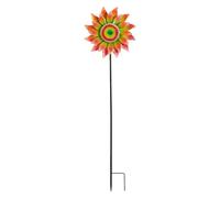 Flower Windmill Stake Decoration, Flower Garden Stakes, Metal Garden Spinners with Colorful Design, Yard Lawn Outside Patio Accessory, Backyard Beach Fall Ornament, Decorative Spinner