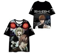 flowereyes Anime Giapponese Death Note Personaggio 3D Stampa Digitale a Colori T-Shirt a Maniche Corte per Il Tempo Libero Sportiva alla Moda