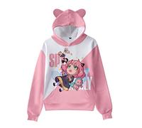 flowereyes Ragazzi Ragazze Anime Spy x Family 3D Felpa con Cappuccio con Orecchio di Gatto Anya Forger Cartoon Felpa a Maniche Lunghe Pullover Stampato Yor Forger Loid Forger
