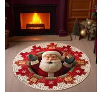 flowereyes Tappeti di Natale 3D Rotondi Tappo Illusione Ottica Polo Nord | Tappeti 3D Illusione Zerbino di Natale Tappeto Rotondo Decorazione Natalizia per Uso Quotidiano Interno Esterno