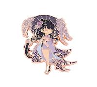 flowereyes Trendy Anime Genshin Impact Spilla Carnevale Halloween Party Decorazione Carino Beelzebul Cosplay Props Raiden Shogun Distintivo per Uomini Donne