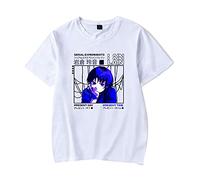 flowereyes Uomo Donna Anime Serial Experiments Lain Maglietta Iwakura Lain Cartoon Manica Corta Girocollo Camicetta Lain T-Shirt