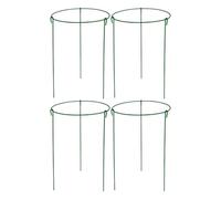Flowering Stem Trellis - 4 Pieces Metal Heavy Duty, Round Iron Frame with Stake, Rustproof Green Coating, Vertical Stability Scaffolding, for Garden Yard Patio Indoor Tomato