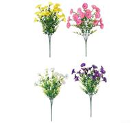 Floweringbeter 4 fiori artificiali in plastica resistente ai raggi UV per decorazione interna ed esterna della porta del portico del giardino
