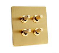 Floweringbeter 86 tipi pannello del commutatore della parete dell'acciaio inossidabile con il rivestimento spazzolato oro opaco ed ottone per illuminazione ambientale (D)