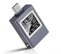 Floweringbeter Analizzatore di potenza USB per una valutazione accurata dei parametri di ricarica, gamma 4,5 V-50 V, compatibile con USB PD e tecnologie di ricarica rapida (schermo bianco nero)