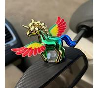 Floweringbeter Cavallo volante con movimento delle ali guidate dal vento, robusto cuscinetto adesivo e materiale ABS resistente alle intemperie per una decorazione affidabile del veicolo (coda blu)