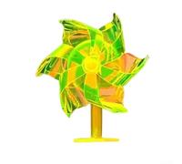 Floweringbeter Decorazione a energia eolica per moto e auto, con luci LED colorate integrate e piccolo design a mulino a vento, che migliora l'aspetto visivo sulla strada (giallo)