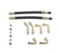 Floweringbeter Kit di estensori per valvole pneumatici da 14 pezzi, con angoli di 45 gradi, 90 gradi, 135 gradi e tubi da 180 mm per applicazioni automobilistiche e moto