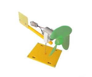 Floweringbeter Kit fai da te con turbina eolica focalizzata STEM con luce bianca E10 e pinna posteriore abilitata direzione del vento seguendo il meccanismo