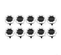 Floweringbeter Luci solari impermeabili da terra, confezione da 10, 8 luci a LED per esterni per giardino e vialetto, sensore automatico si accende di notte e si spegne al mattino (luce bianca)