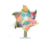 Floweringbeter Ornamento a energia eolica per moto e auto, con luci LED colorate integrate e piccolo design a forma di mulino a vento, che migliora l'aspetto visivo sulla strada (colore nero)