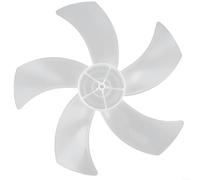 Floweringbeter Pala del ventilatore da 40,6 cm, in plastica, cinque foglie, con copertura per dado per piedistallo, resistenza alle alte temperature, facile installazione (bianco)