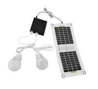 Floweringbeter Pannello solare pieghevole da 30 W con luce LED integrata e doppie porte di ricarica USB per campeggio all'aperto, viaggi, camper, soluzione di alimentazione in uscita 12 V 5 V (set