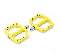 Floweringbeter Pedali MTB con struttura in nylon + ABS, cuscinetti sigillati DU e nucleo in acciaio CrMo ad alta resistenza da 14 mm per un trasferimento di potenza costante (giallo)