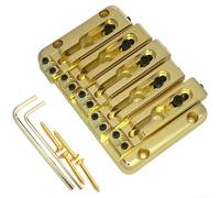 Floweringbeter Ponte per basso a 5 corde con compatibilità attraverso il corpo e design a montaggio fisso per supportare il tono risonante e l'estensione (dorato)