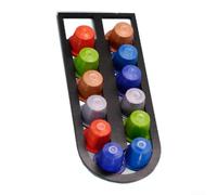 Floweringbeter Porta capsule di caffè in plastica con 12 scomparti per capsule alternative con base di montaggio sicura per superfici piane in più posizioni (nero)