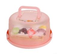 Floweringbeter Porta cupcake con manico, progettato per cupcake e piccole torte, corpo trasparente consente di vedere il contenuto senza aprire il coperchio (rosa)