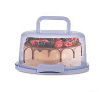 Floweringbeter Porta cupcake con manico, progettato per cupcake e piccole torte, corpo trasparente consente di vedere il contenuto senza coperchio apribile (blu)