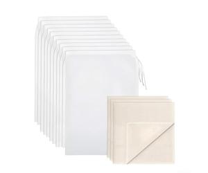 Floweringbeter Sacchetti riutilizzabili del filtro del cotone organico per la fabbricazione del formaggio e del latte della noce con il tessuto fine della tessitura per la separazione solida massima