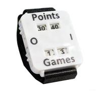 Floweringbeter Scorekeeper manuale da polso per paddle tennis con quadranti rotanti meccanici e fascia elastica da 30 cm per stabilità (bianco)