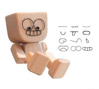 Floweringbeter Statuetta in legno con 12 facce magnetiche fai da te e accessorio floreale per decorazione cruscotto auto, base zavorrata e antiscivolo