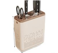 Floweringbeter Supporto da parete in PP per utensili da cucina, inclusi bacchette, cucchiai e lame, senza foratura, con design a compartimento resistente alle perdite (Nero)