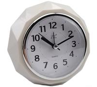 Floweringbeter Sveglia silenziosa con doppia sveglia, tono musicale e campanella, display a LED, alimentata a batteria, per camera da letto, soggiorno, ufficio (bianco crema)