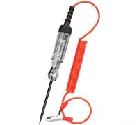 Floweringbeter Tester automobilistico del circuito di 12V con il display digitale del LED per la prova di tensione 5V 120V filo a spirale e polarità che indica i LED