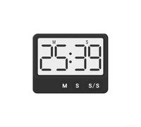 Floweringbeter Timer con ampio display LCD e sveglia che supporta le modalità conto alla rovescia e cronometro per cucinare e usare in on retro magnetico (nero)