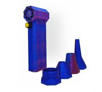 Floweringbeter Ventilatore portatile senza spazzole ad alta velocità con design compatto per una facile portabilità e utilizzo (blu-rosso)