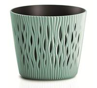 Flowerpot di plastica rotondo rotondo sabbioso in salvia colore 15,8 (lungo) x 15.8 (largo) x 13.8 (alto) cm