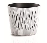 Flowerpot di plastica rotondo Sandy rotondo in bianco 18,9 (lungo) x 18.9 (larghezza) x 16.5 (alto) cm