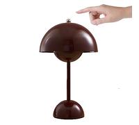 Flowerpot Lamp, Mushroom Table Lamp,LED Touch Dimmable Flowerpot Table Lamp,lampada tavolo con 3 modalità luminosità,Decorative Retro Desk Lamp for Bedroom,Office,Bar,Restaurants Burgundy