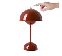 Flowerpot Lamp, Mushroom Table Lamp,LED Touch Dimmable Flowerpot Table Lamp,lampada tavolo con 3 modalità luminosità,Decorative Retro Desk Lamp for Bedroom,Office,Bar,Restaurants Red