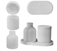 Flowerpot Mold - Silicone, Multi-Size Flower Pot Mould Crafting Set | Flexible Reusable Design For Epoxy Resin Casting, Clay Projects, DIY Decor For Homes, Offices, Study Rooms, Dorms, Apartments