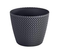 Flowerpot rotondo 8L Prosperplast Plastica sploffee in colore antracite, Ø25,9 x 22 cm