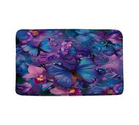 Flowers And Butterfly Boho Blue Purple Flower Dream Mystic Plants Modern Zerbino Ingresso Confortevole Zerbino Asciugapassi Asciugatura Rapida Tappeti Da Bagno Per Cucina Esterno 40X60Cm