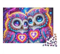 Flowers And Eyes Puzzle Da 1000 Pezzi Rainbow Owls in Cartone Spessore Per Famiglia Passare Il Tempo Decorazione Set Completo Non Deformabile 70x50cm/1000pcs