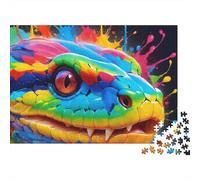 Flowers And Eyes Puzzle Da 1000 Pezzi Rainbow Snake in Cartone Per Bambini 12+ Adolescenti Passare Il Tempo Educativo Regalo Interlocking Con Poster 52x38cm/1000pcs