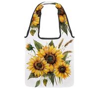 Flowers at Night - Borsa tote in tela da donna, riutilizzabile, per la spesa, con manico largo, Multicolore 07, 14.1x14.9in/36x38cm