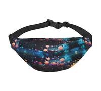 Flowers at the River - Marsupio a tracolla grande, alla moda, da viaggio, casual, per ragazzi, adatto per sport, corsa, ciclismo, viaggi, pesca