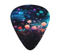 Flowers at the River Plettri per chitarra eleganti e durevoli, tre tipi di plettri sottili, medi e pesanti (12 pezzi), adatti per chitarra, basso, chitarra elettrica, ukulele,